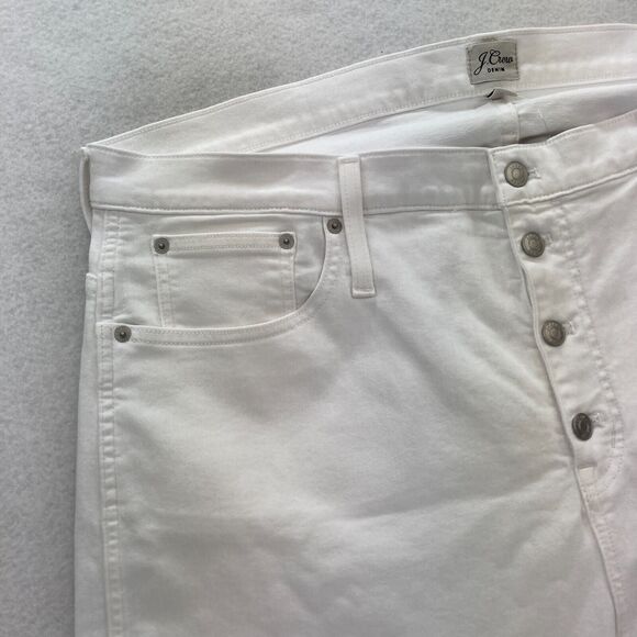 J.Crew 10" Vintage Slim Straight Jeans Women's 36 White Stretch Denim Button Fly - Picture 3 of 16